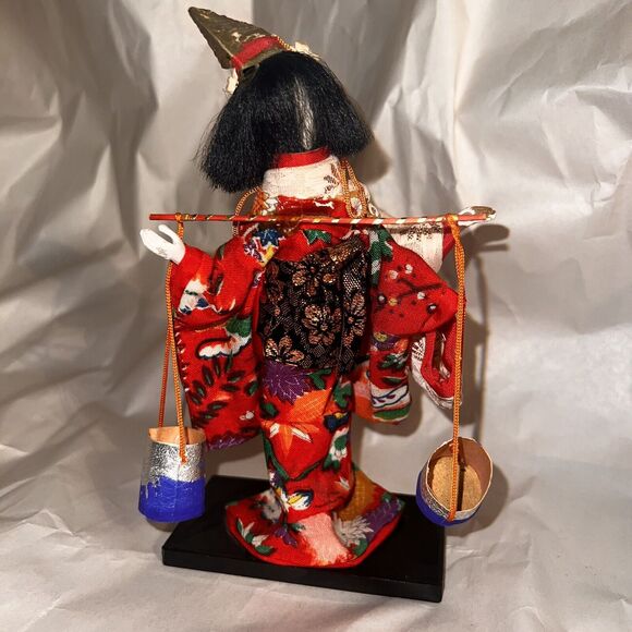 Vintage Shiokumi JAPANESE DOLL On Base 6" Tall Made In Japan - Picture 7 of 12